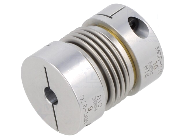 Koppeling; Ø: 27mm; Ø1: 6mm; Ø2: 10mm; aluminium Koppeling; Ø: 27mm; Ø1: 6mm; Ø2: 10mm; aluminium
